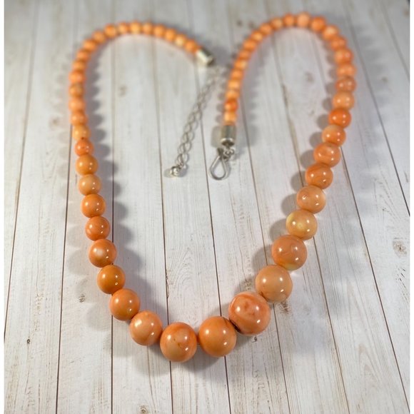 Jay King DTR Necklace 925 Angel Skin Coral Beaded Southwestern Heavy Signed - Picture 6 of 7